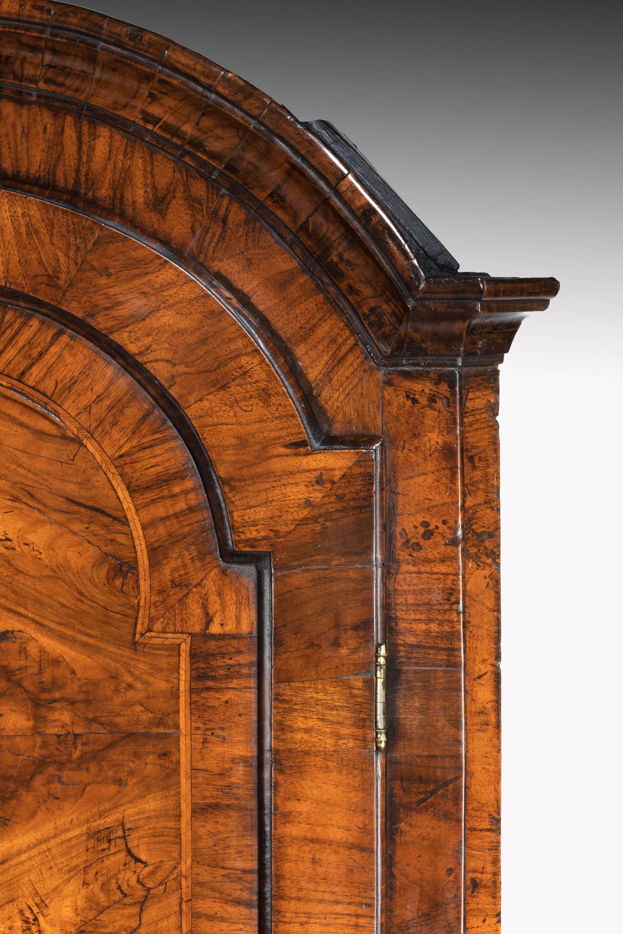 18th Century Queen Anne Walnut Corner Cupboard with Corvetto Mouldings