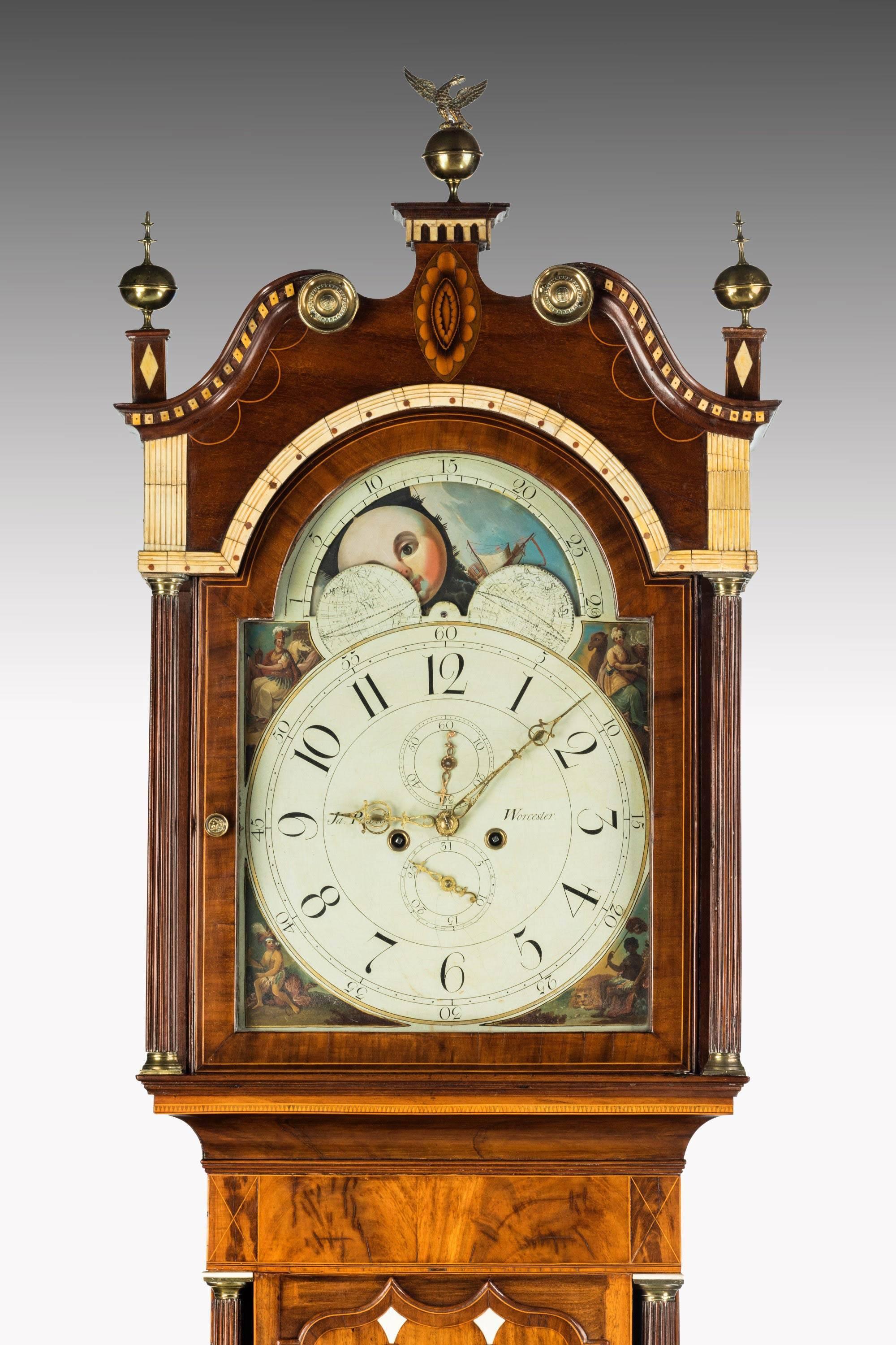 Regency Period Long-Case Clock by James Powell of Worcester In Excellent Condition In Peterborough, Northamptonshire
