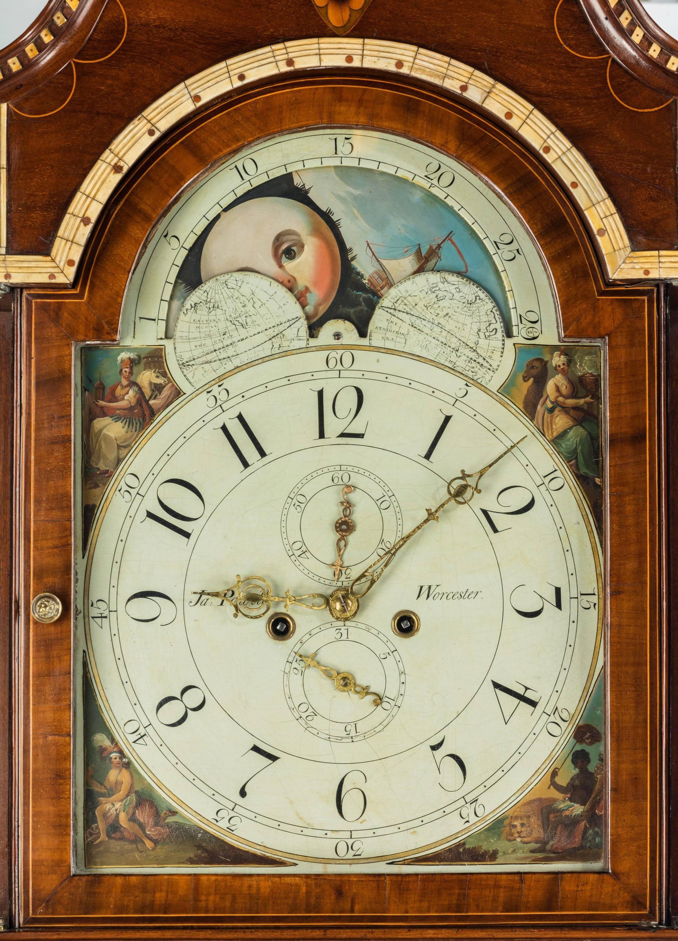 English Regency Period Long-Case Clock by James Powell of Worcester