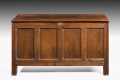 Early 18th Century Oak Kist the Interior with a Fitted Candle Box