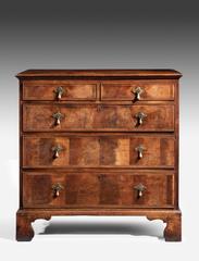 Mid 18th Century Walnut Chest of Drawers with Bone Inlay