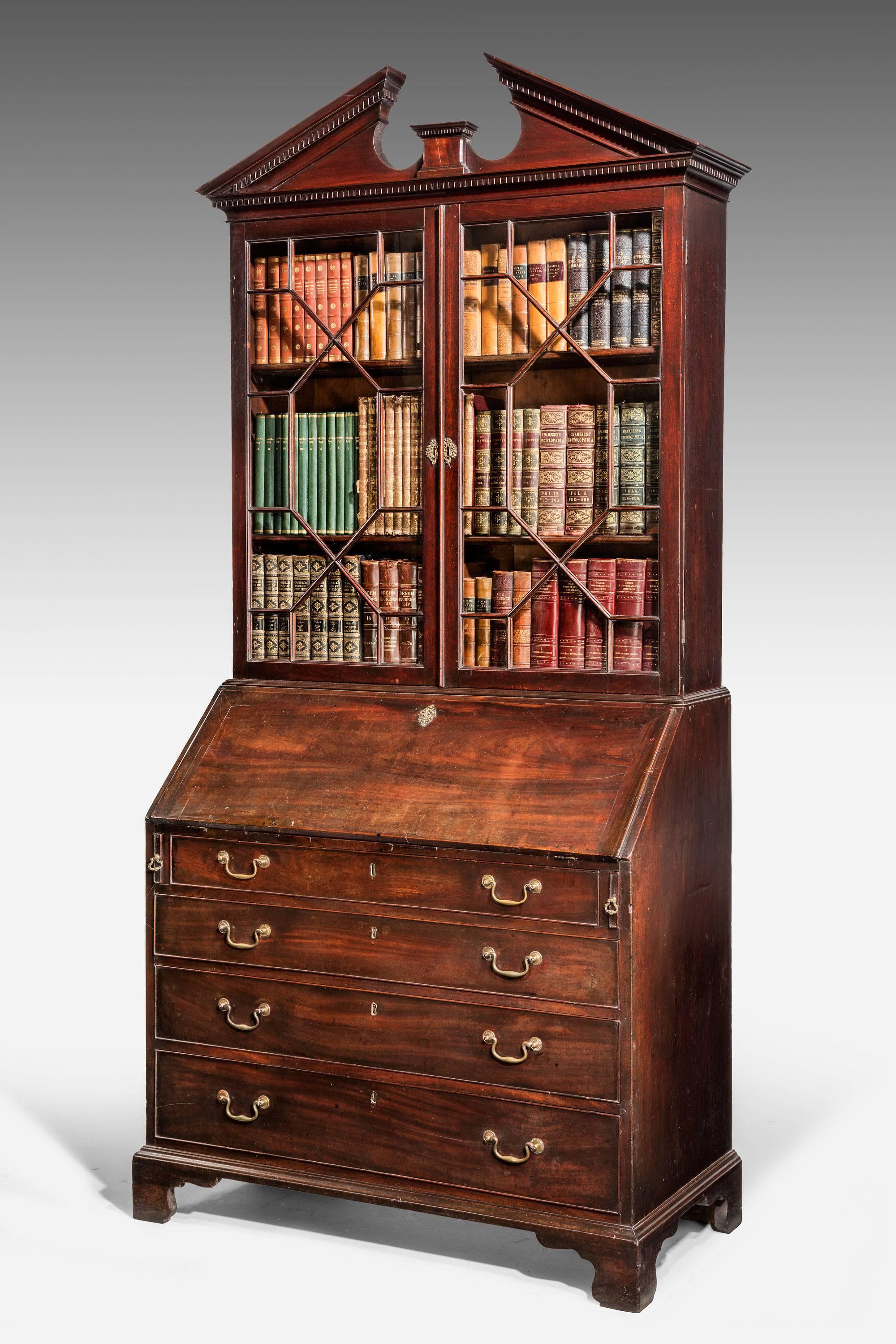 Great Britain (UK) George III Period Mahogany Bureau Bookcase