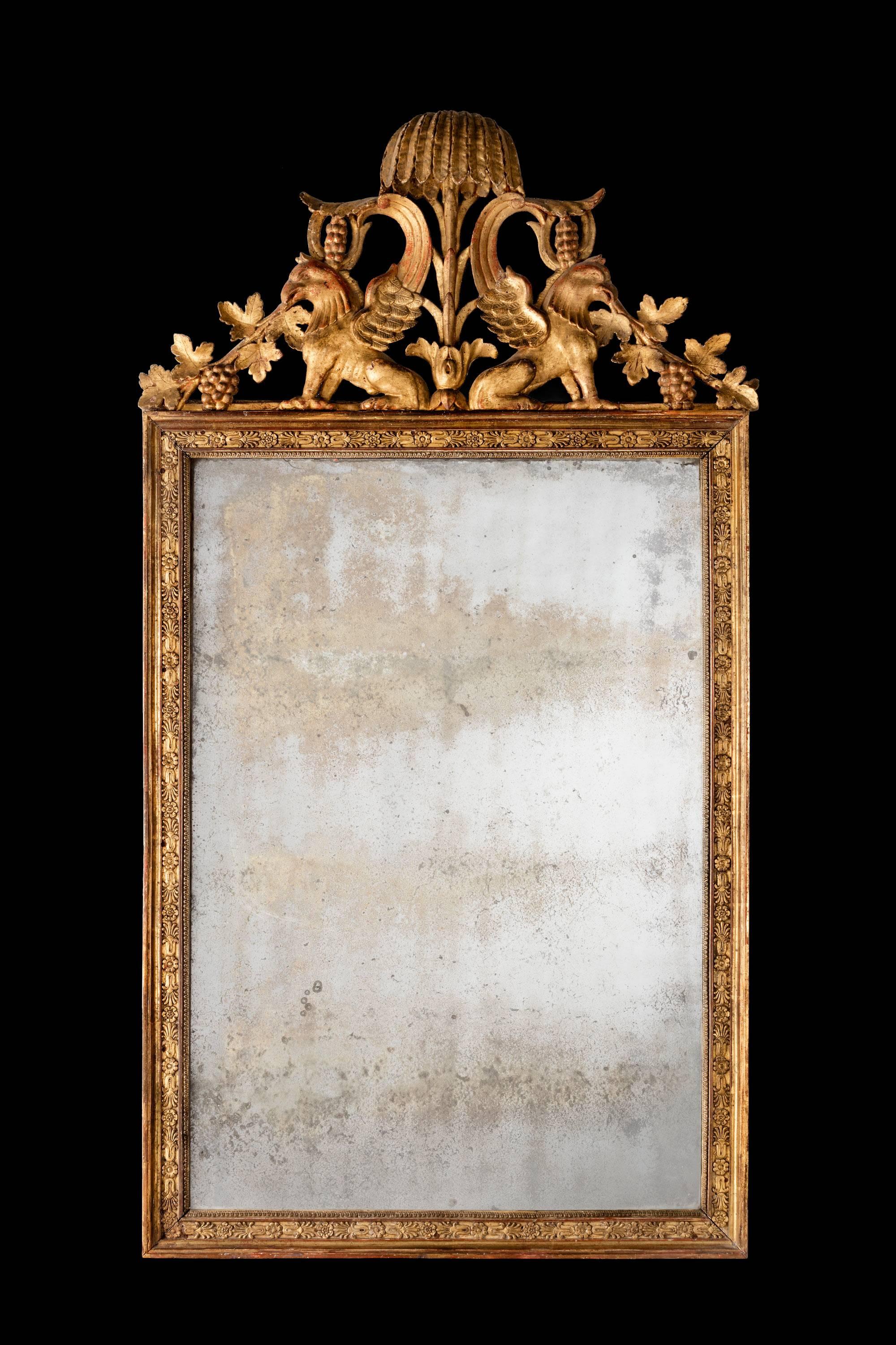 Great Britain (UK) Mid 18th Century Continental Giltwood Mirror