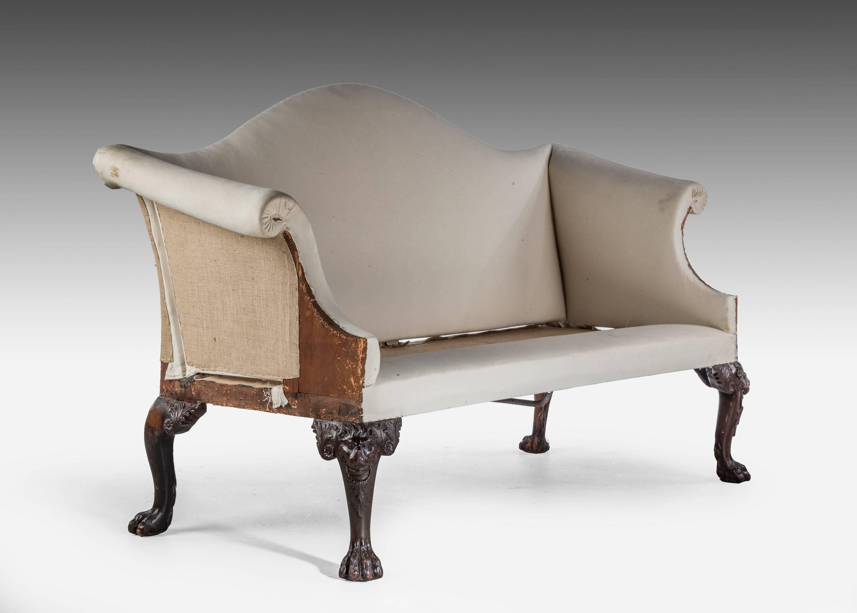 Great Britain (UK) Mid-19th Century Mahogany Framed Two-Seat Sofa