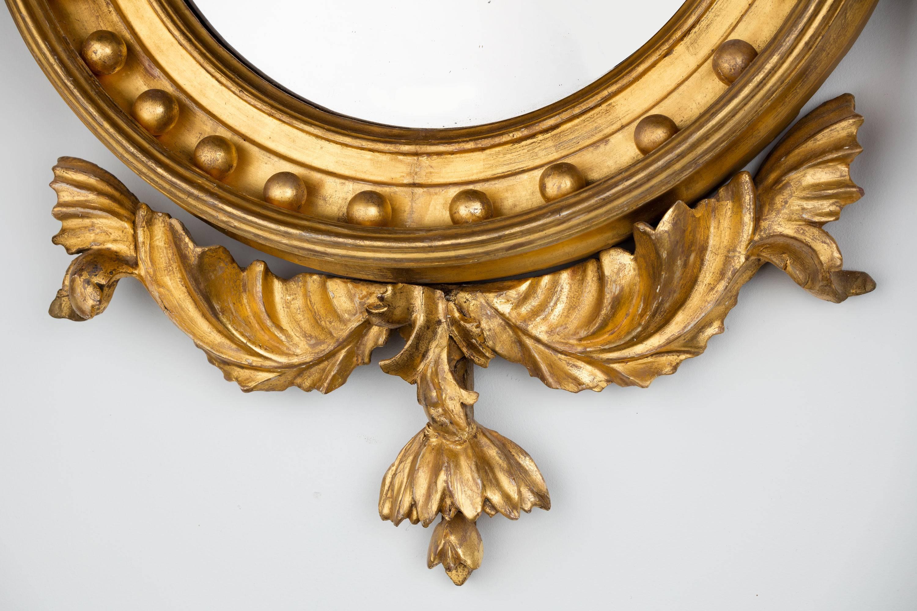 Regency Period Giltwood Convex Mirror For Sale 3