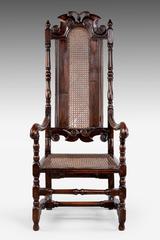 17th Century Style Beech Caned Elbow Chair