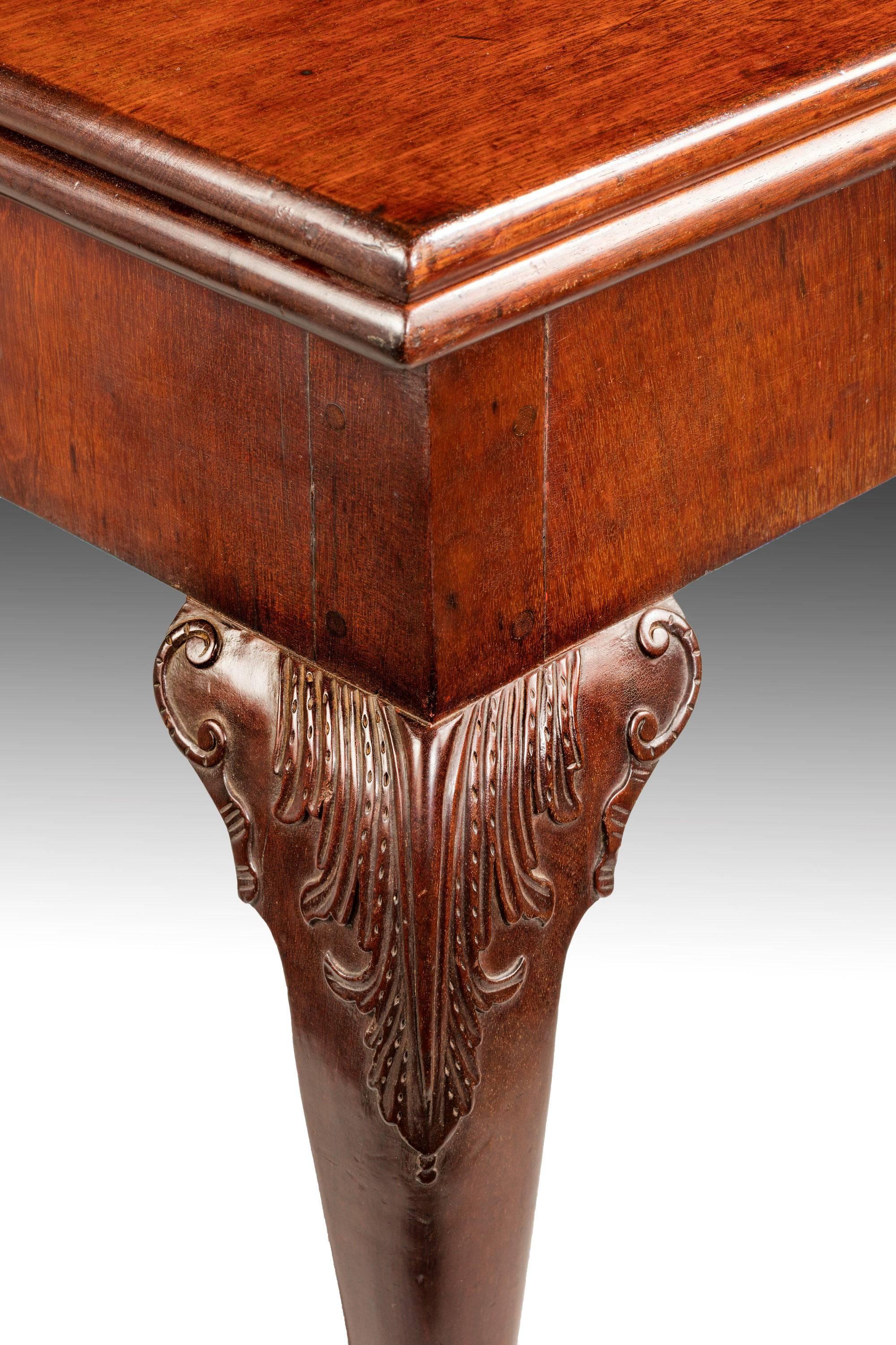 Chippendale Period Mahogany Card Table In Excellent Condition In Peterborough, Northamptonshire