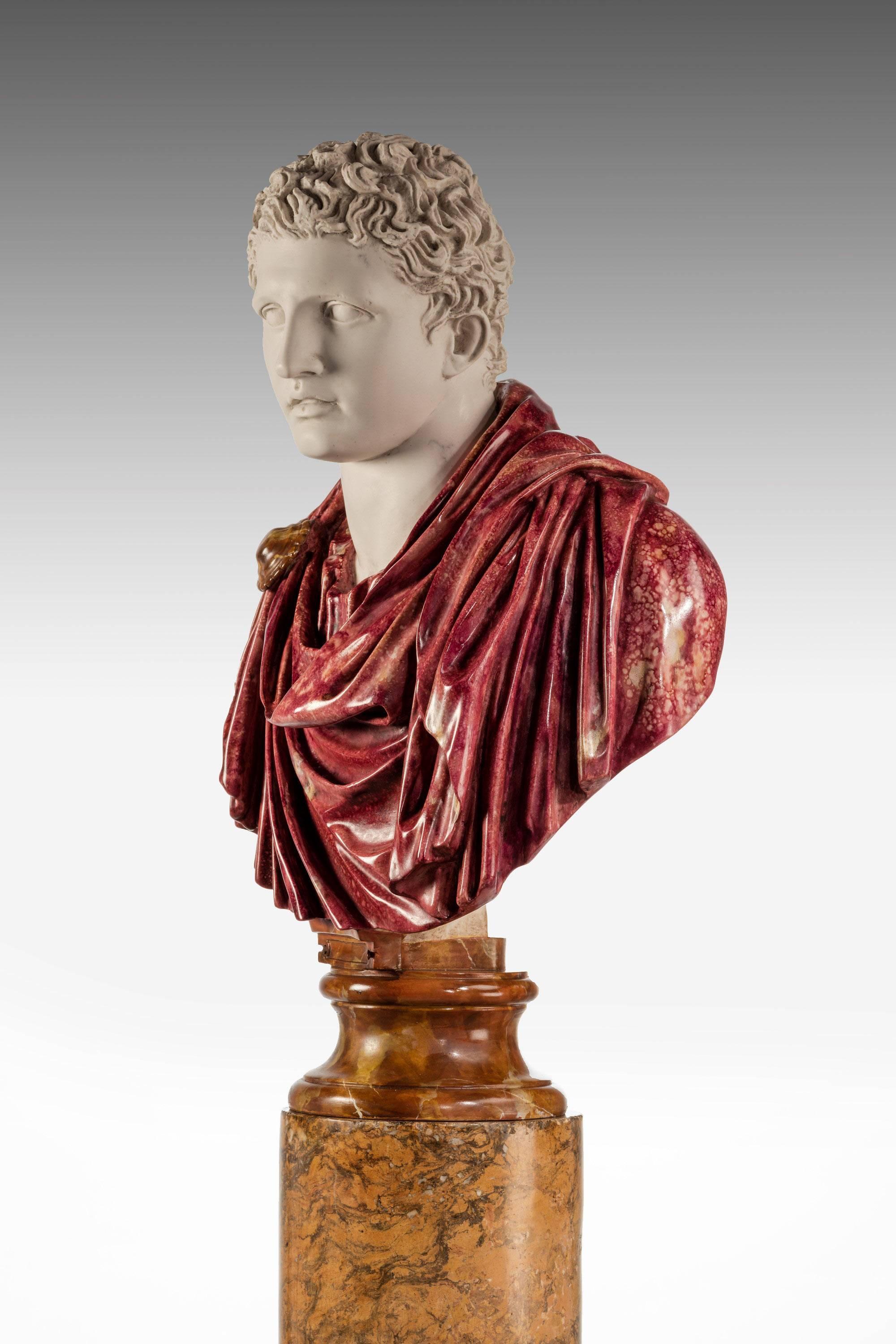 A copy of a Roman Politician Marcus Antonius (83 BC - 30 BC).

Sold without pedestal.

Marcus Antonius January 14, 83 BC – August 1, 30 BC, commonly known in English as Mark or Marc Antony, was a Roman politician and general who played a