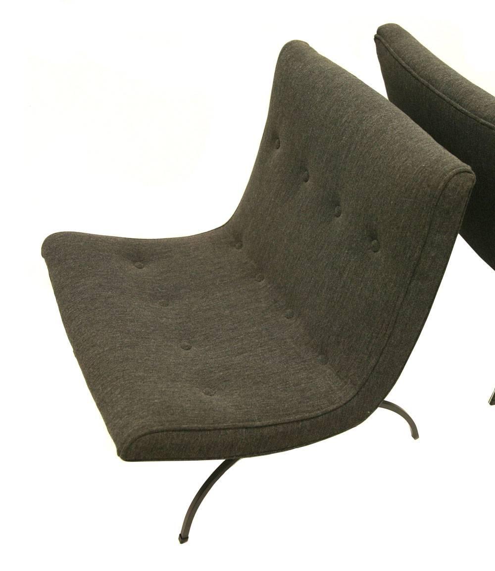 Mid-Century Modern Pair of Milo Baughman Scoop Chairs For Sale
