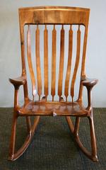 Landon Sanborn Velvet Mesquite Rocking Chair, Hal Taylor, Sam Maloof Design