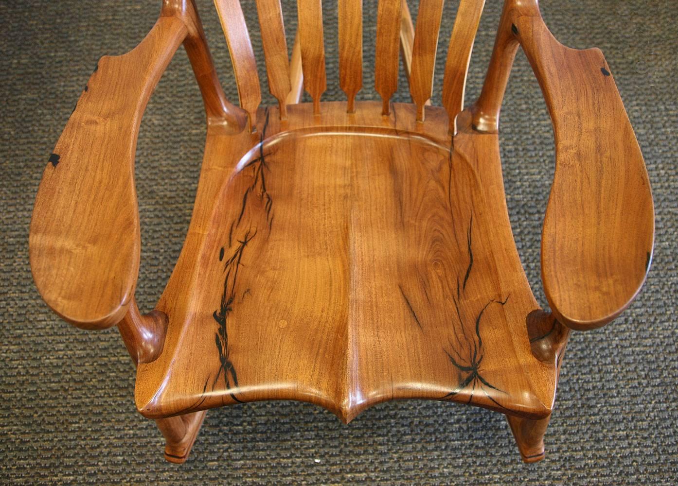 Other Landon Sanborn Velvet Mesquite Rocking Chair, Hal Taylor, Sam Maloof Design For Sale