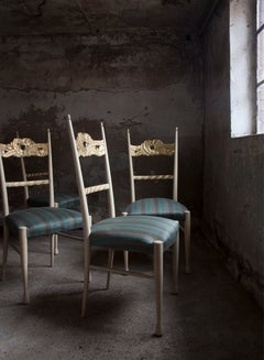Paolo Buffa & Giovanni Gariboldi - Set di quattro sedie laterali dorate e laccate