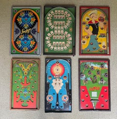 Wall Art Modern Collection Of 6 Graphic Vintage Pinball Games