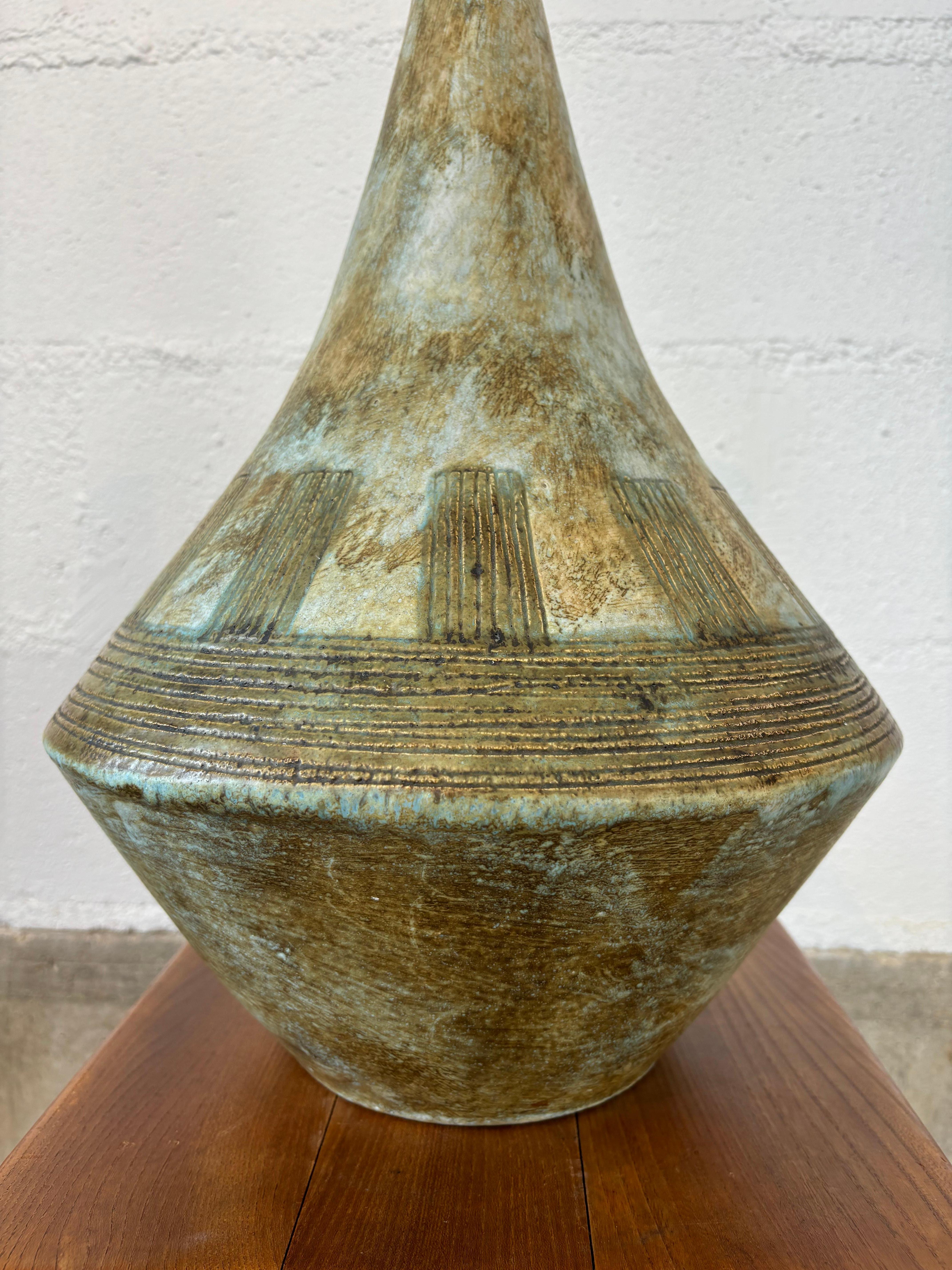 Ceramic Toupie lamp by les 2 potiers For Sale