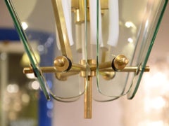 Pietro Chiesa, Ceiling Light in Brass and Glass for Fontana Arte, circa 1930