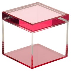 Caja cúbica acrílica en tulipán de la diseñadora Alexandra Von Furstenberg