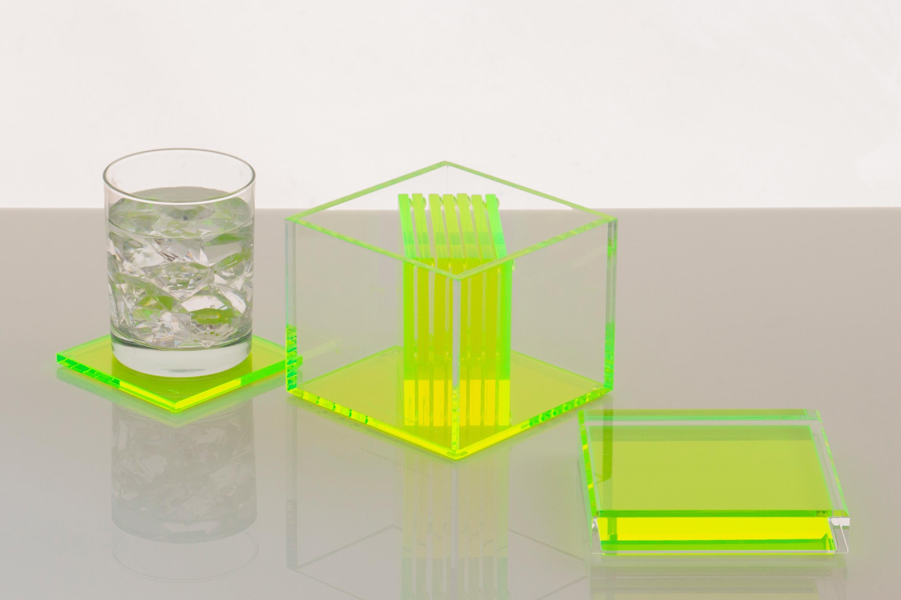 Américain Boîte cubique en acrylique vert par le Design Alexandra Von Furstenberg en vente