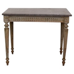 Antique Marble Top Gustavian Directoire Console Table