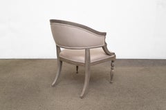 Swedish Gustavian Style Painted Barrel-Back Armchair