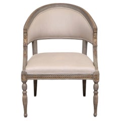 Swedish Gustavian Style Painted Barrel-Back Armchair