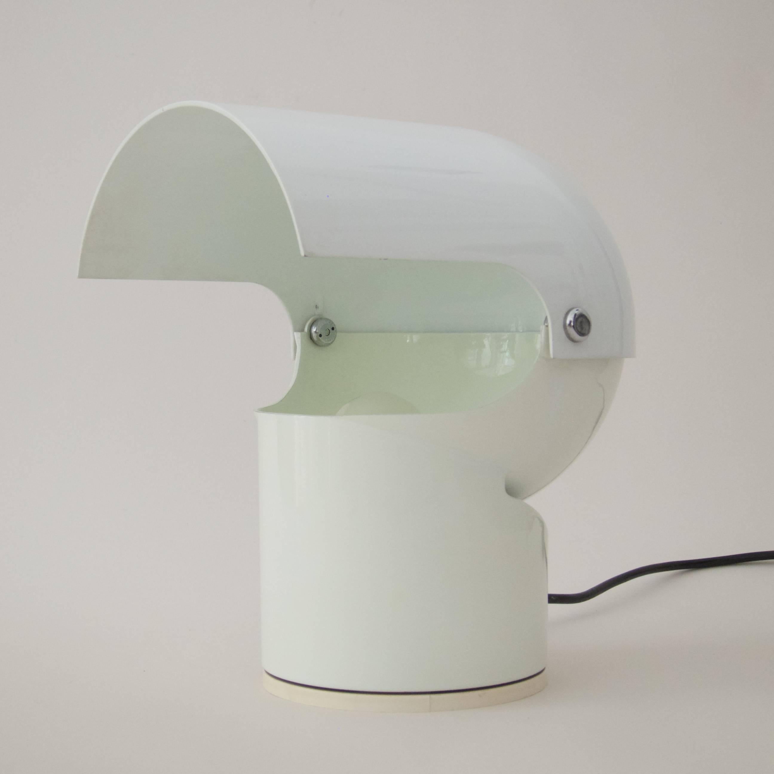 Vintage Table lamp ”Pileino” by Gae Aulenti, 1972 for Artemide.

White lacquered aluminum body and shade with a white plastic base.
The shade can be rotated to create several light situations.

white laquered aluminum, plastic base

Measures: H 24.5