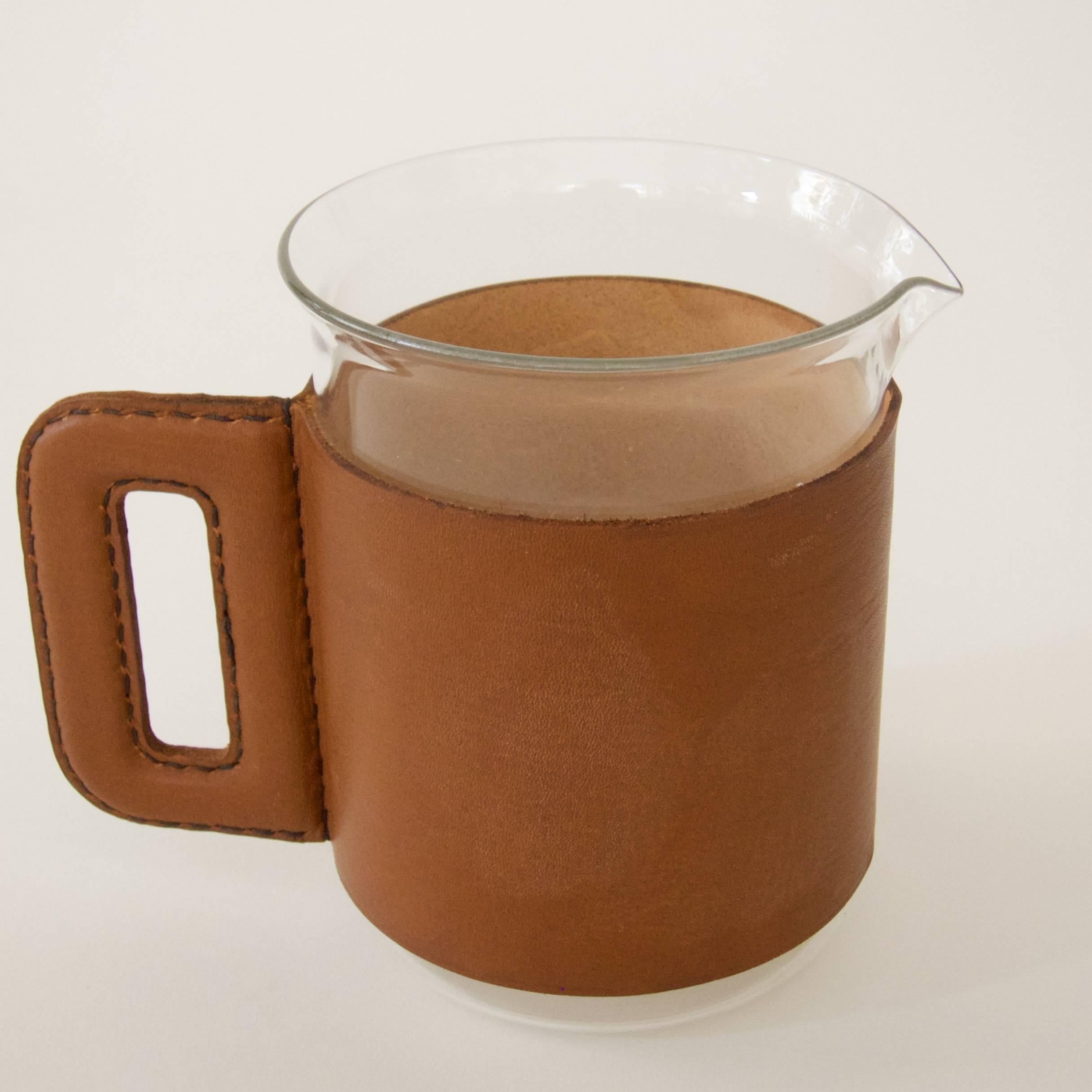 Mid-20th Century Pitcher with Four Glasses and a Bamboo Muddler