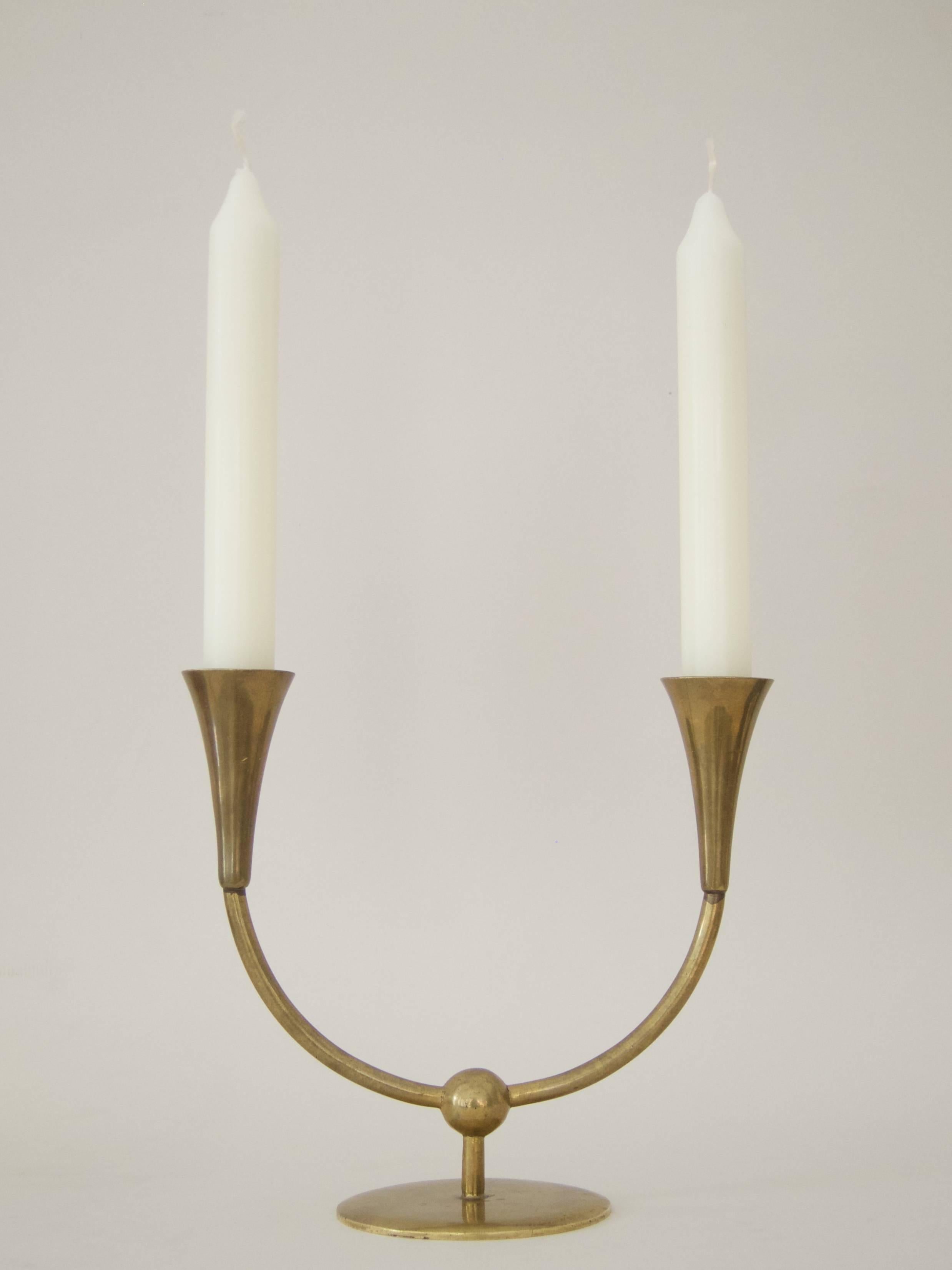 Pair of Two-Arm Candleholders by Richard Rohac In Good Condition For Sale In Vienna, AT