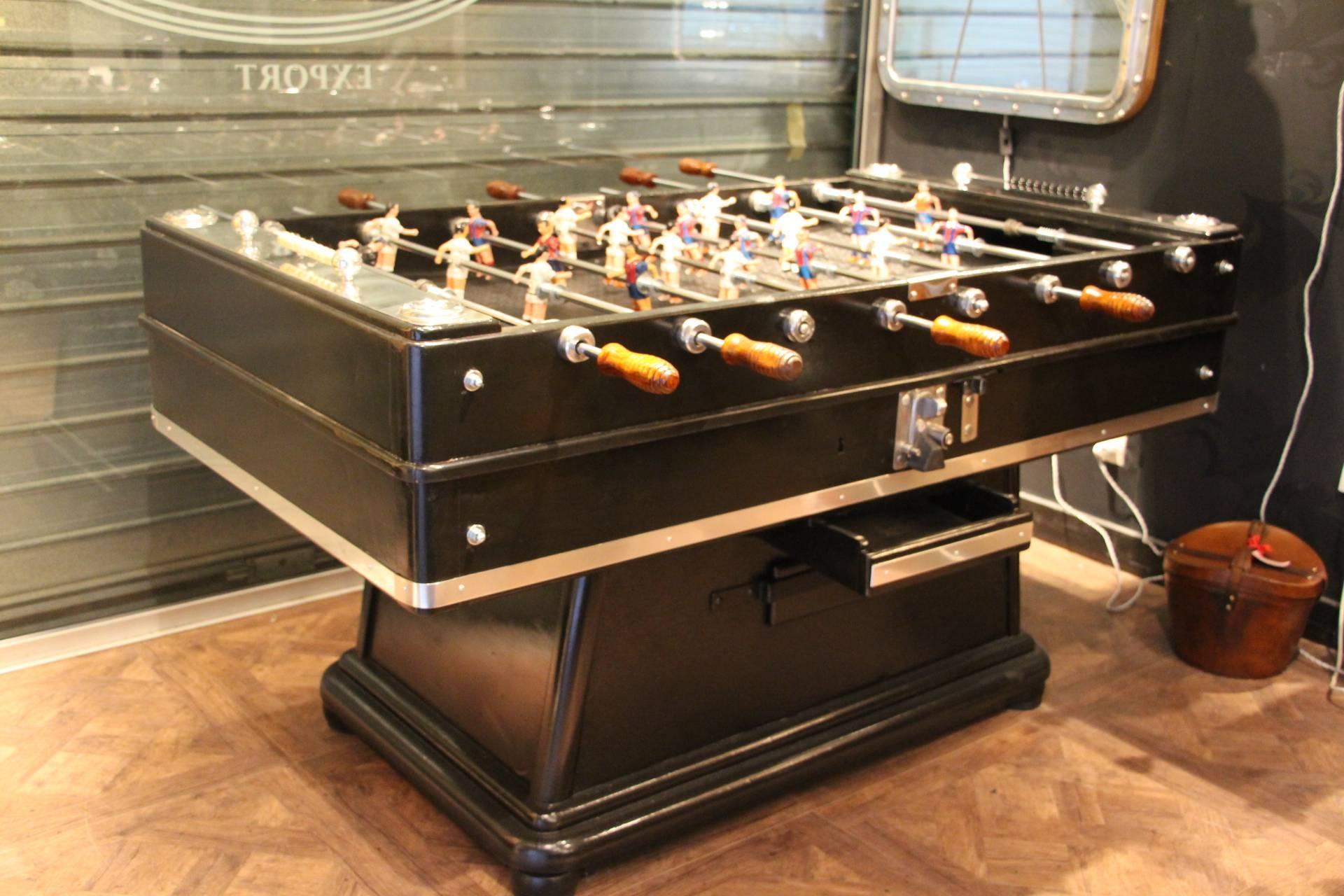 European Mid Century Modern Large Black Foosball Table