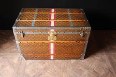 1890s Louis Vuitton Tisse Monogram Courrier Steamer Trunk