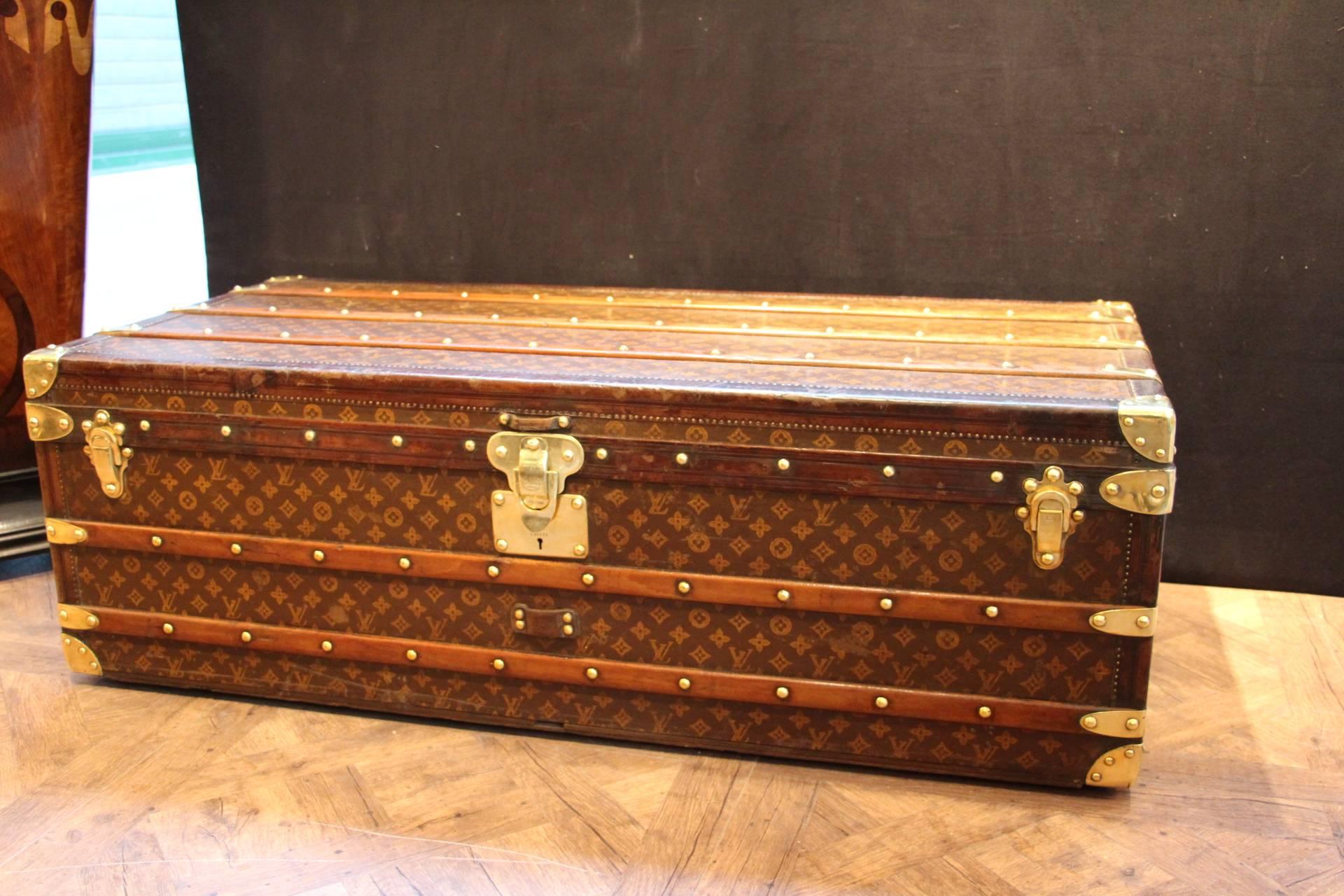 Early 20th Century Very Long and High 1920s Louis Vuitton Monogram Canvas Cabin Steamer Trunk 