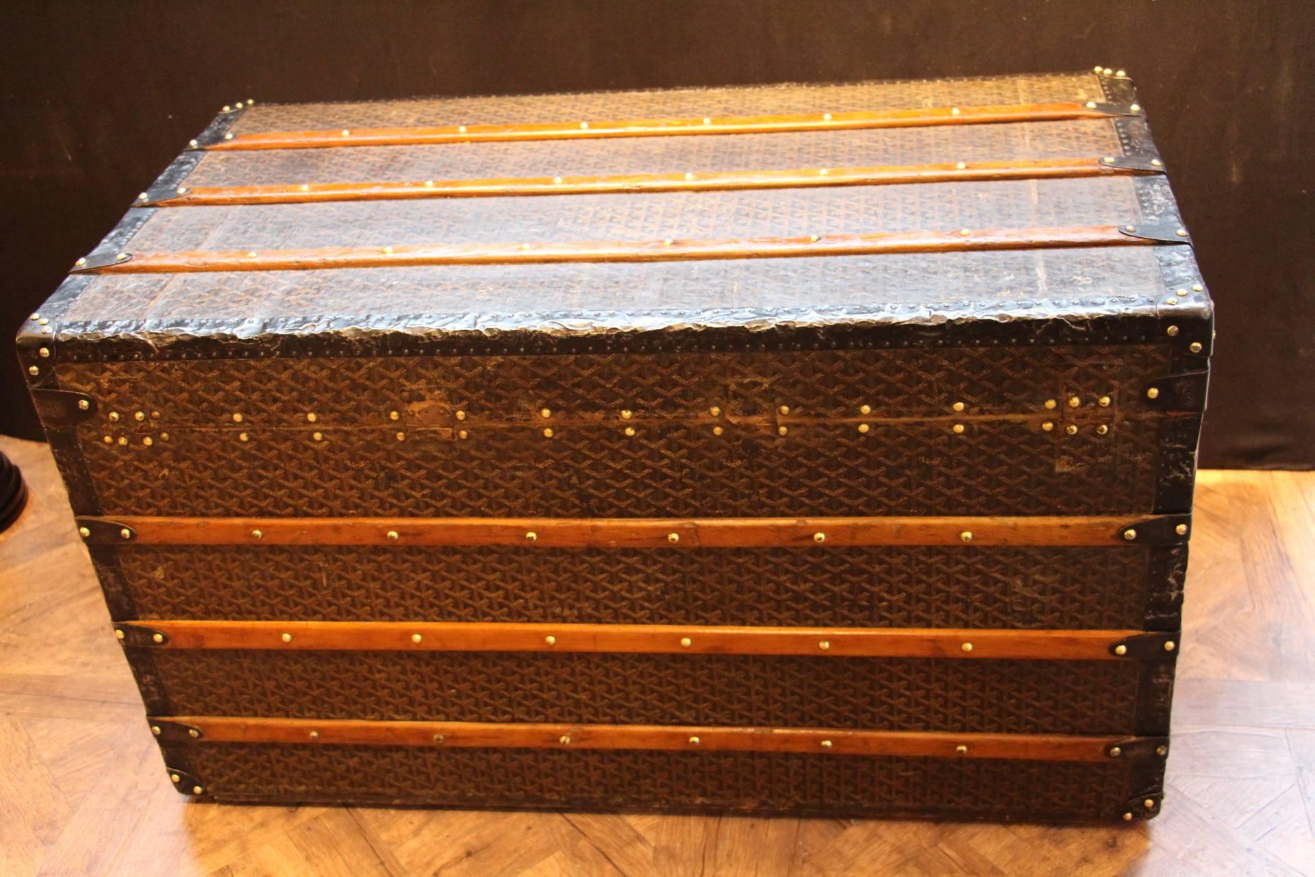 1920s Large French Goyard Courrier Steamer Trunk 2