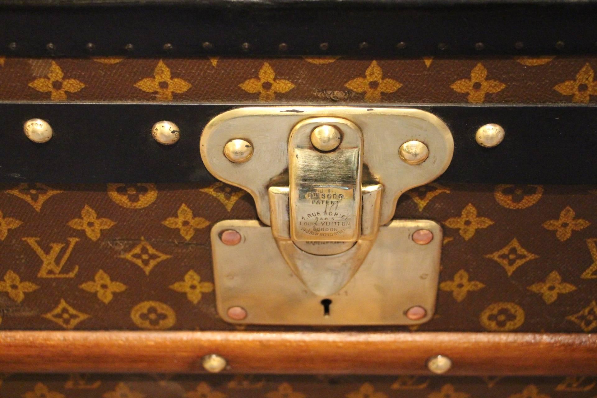 1930s Louis Vuitton Monogramm Canvas and Brass Fittings Cabin Steamer Trunk 1