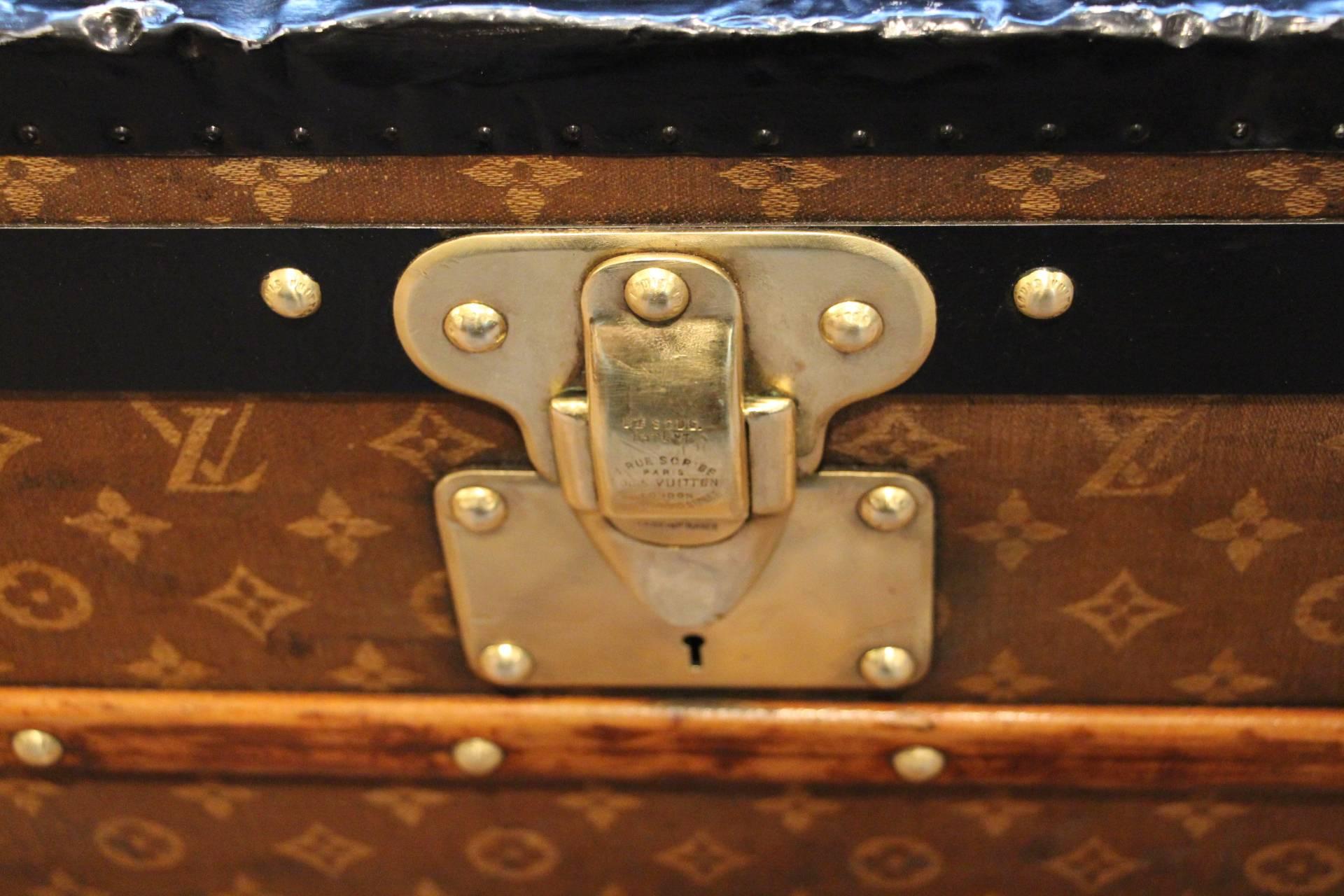 Small 1890s Louis Vuitton Wooven Canvas Toile Tissée Steamer Trunk 1