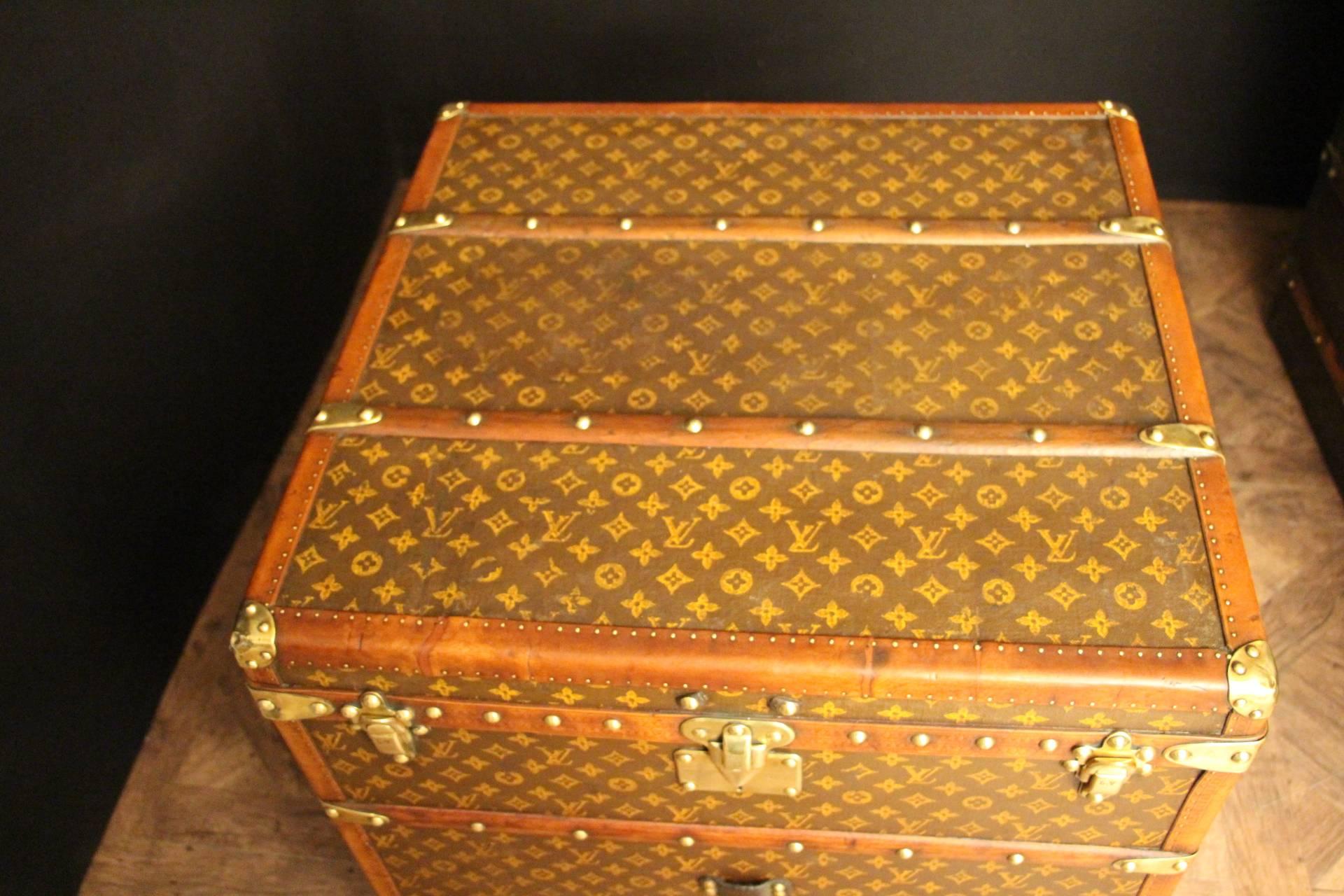 French 1920s Louis Vuitton Cube Steamer Trunk