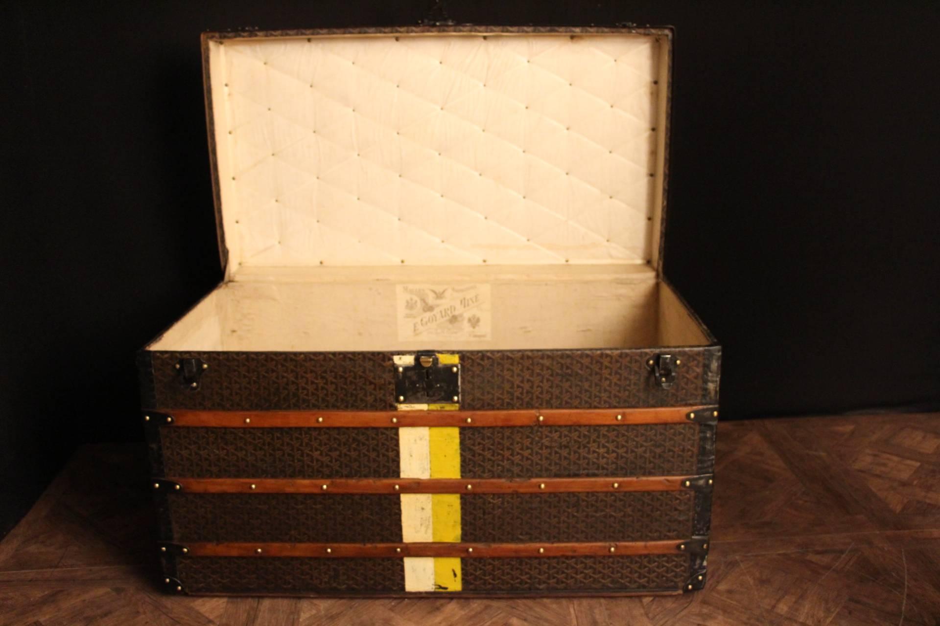 Brass 1920s Extra Large Goyard Trunk