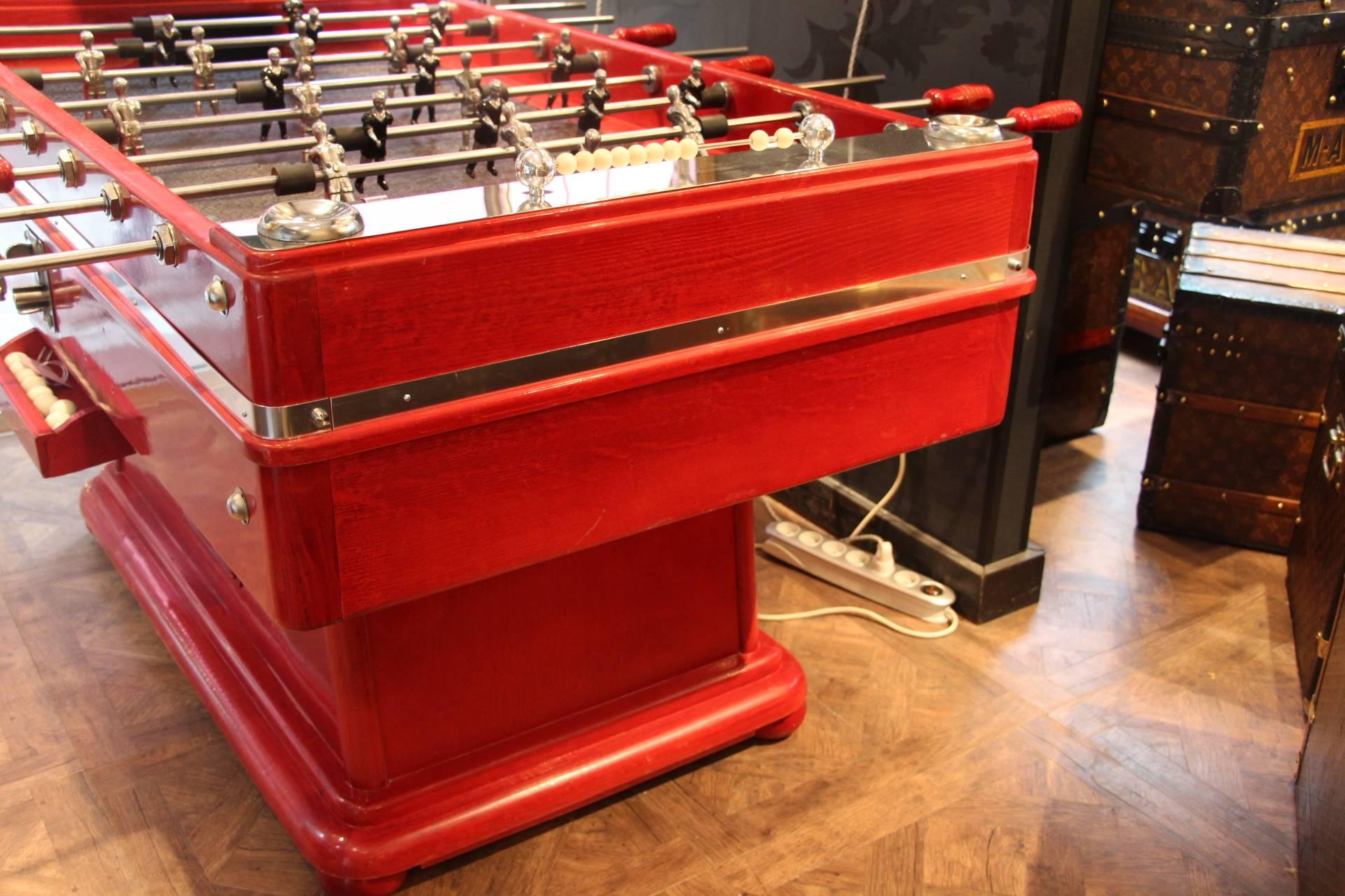 Red Foosball Table, 1970s In Excellent Condition In Saint-Ouen, FR