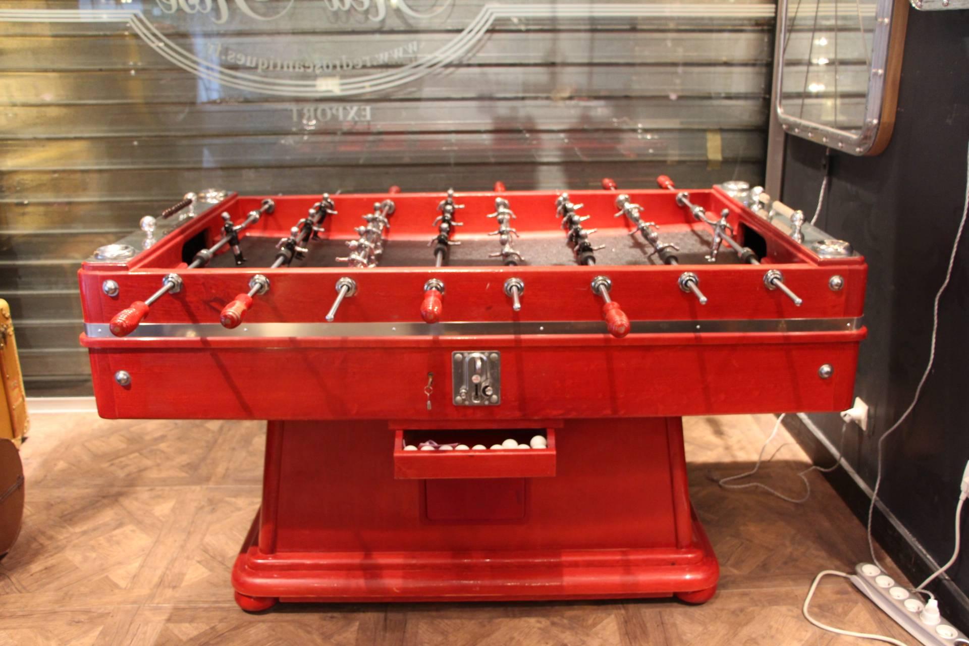 Red Foosball Table, 1970s 3