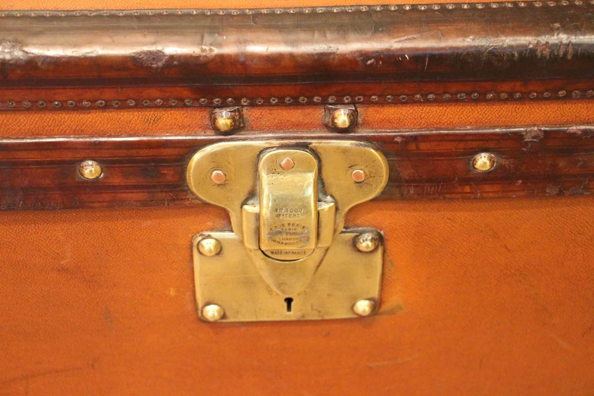 Early 20th Century Small Louis Vuitton Orange Steamer Trunk, Malle Louis Vuitton