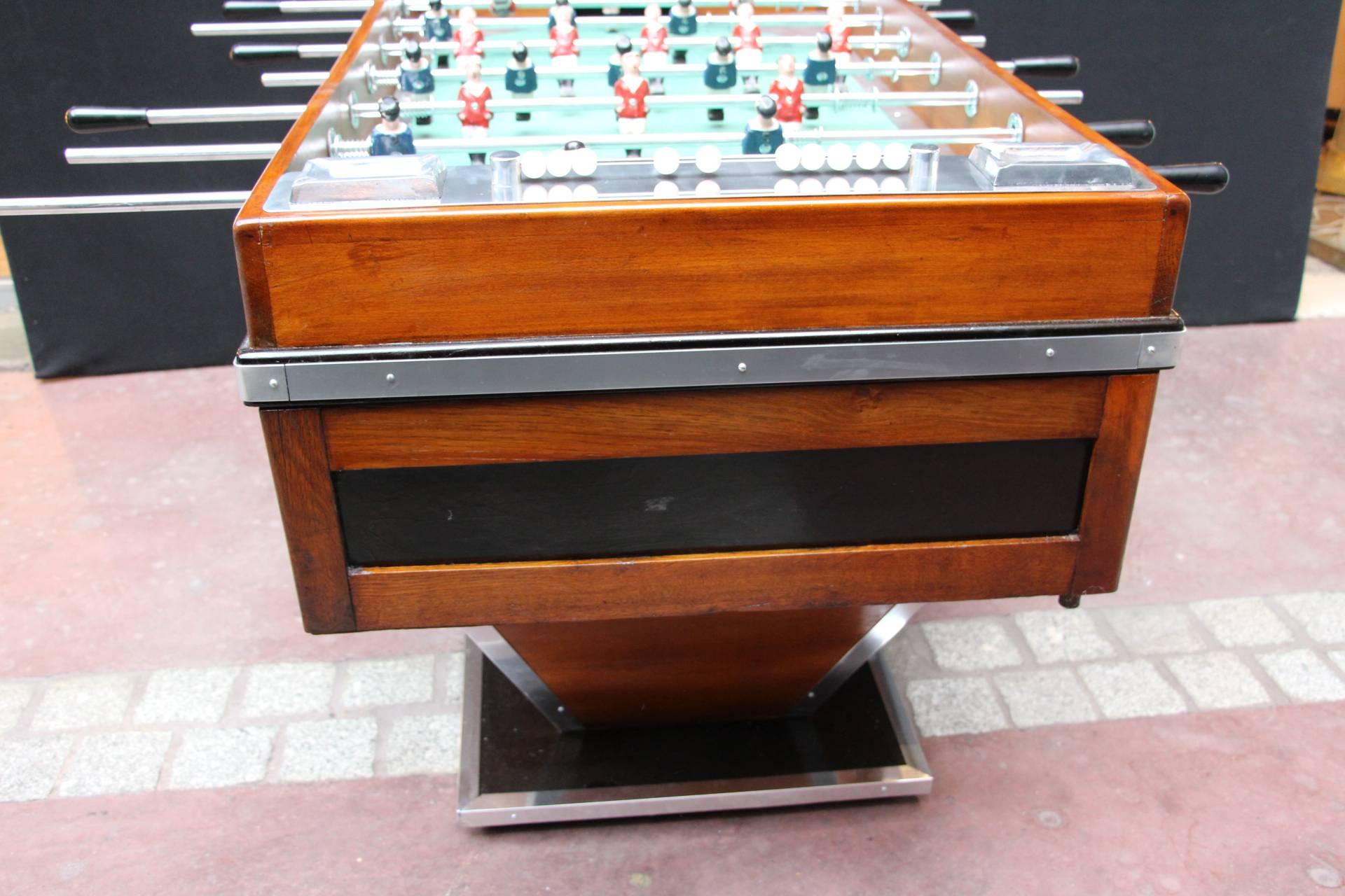 Mid-20th Century Mid-Century French Black and Light Wood Foosball Table