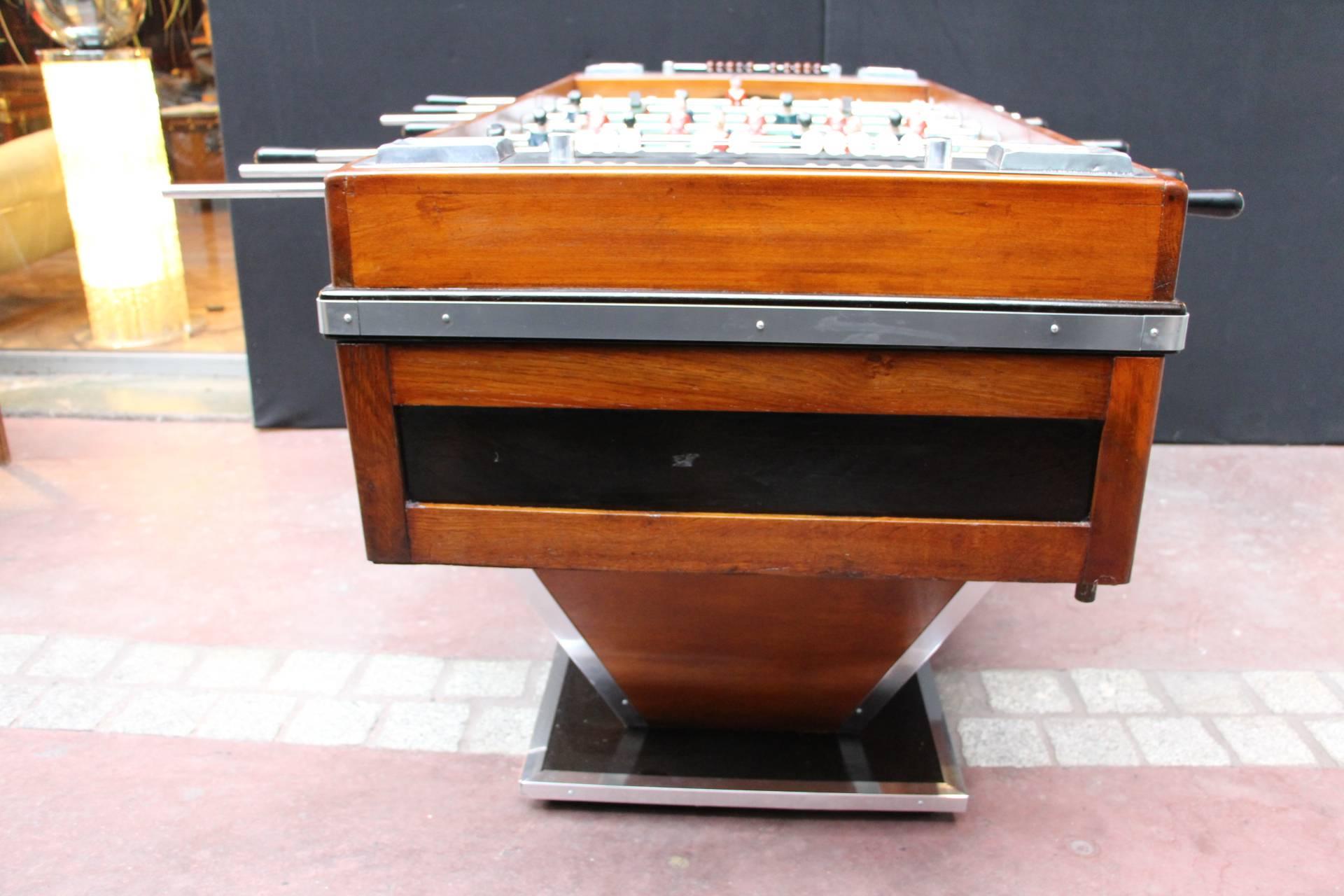 Mid-Century French Black and Light Wood Foosball Table 2