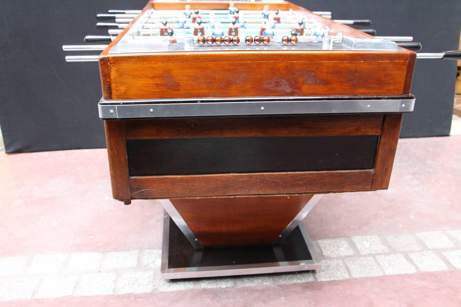Mid-Century French Black and Light Wood Foosball Table 5