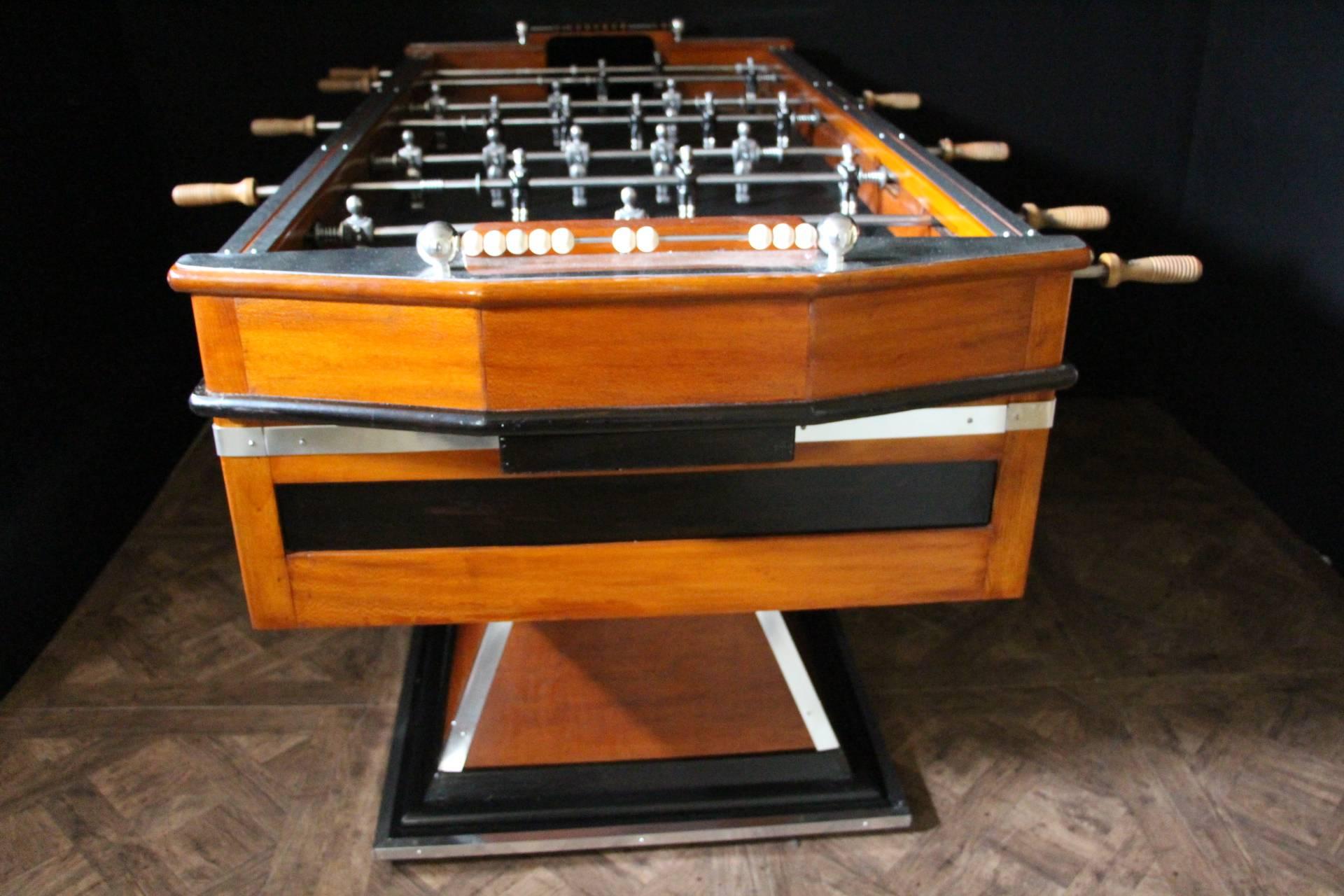 Mid-Century French Black and Light Wood Foosball Table 4
