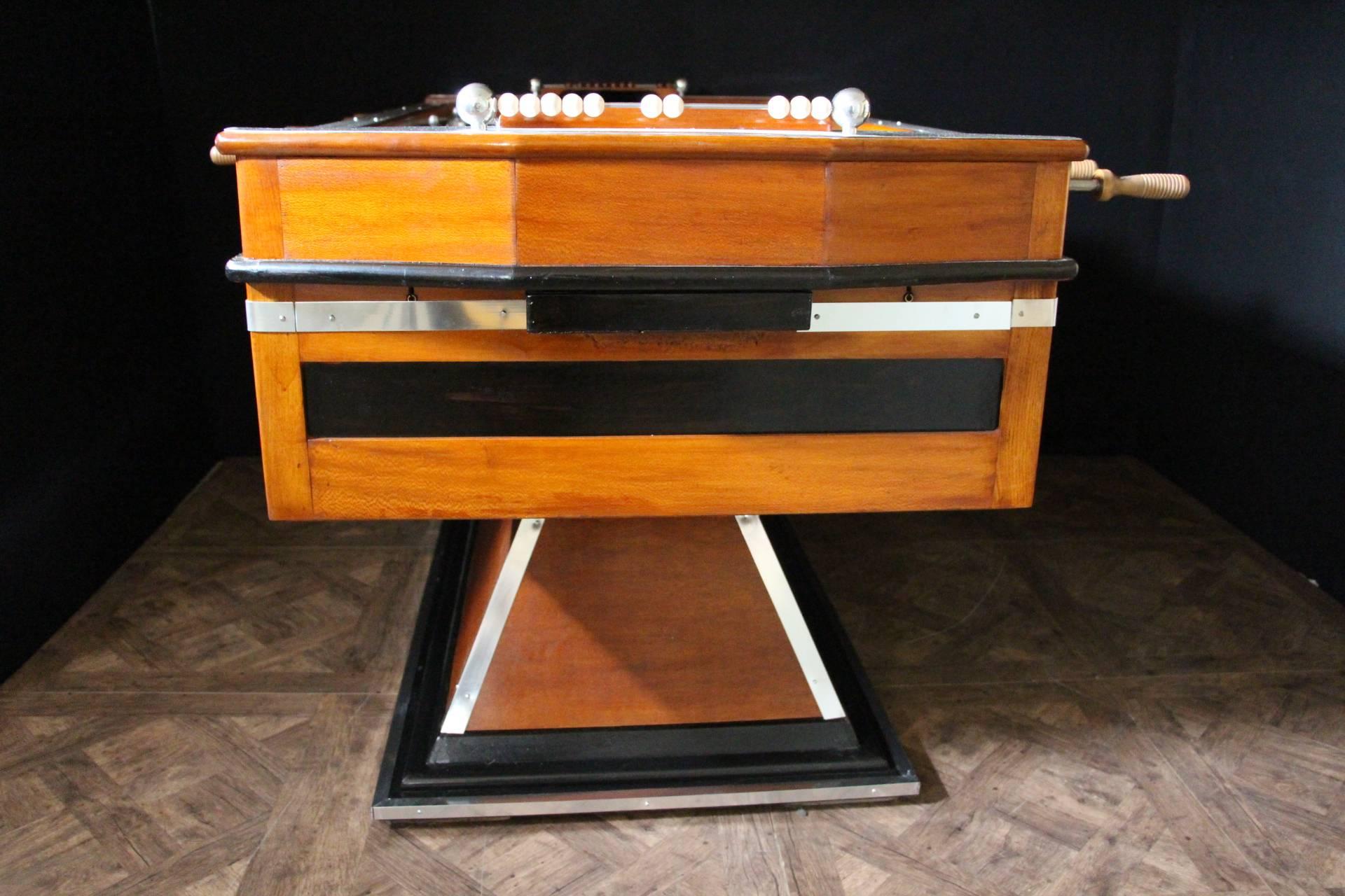 Mid-Century French Black and Light Wood Foosball Table 5