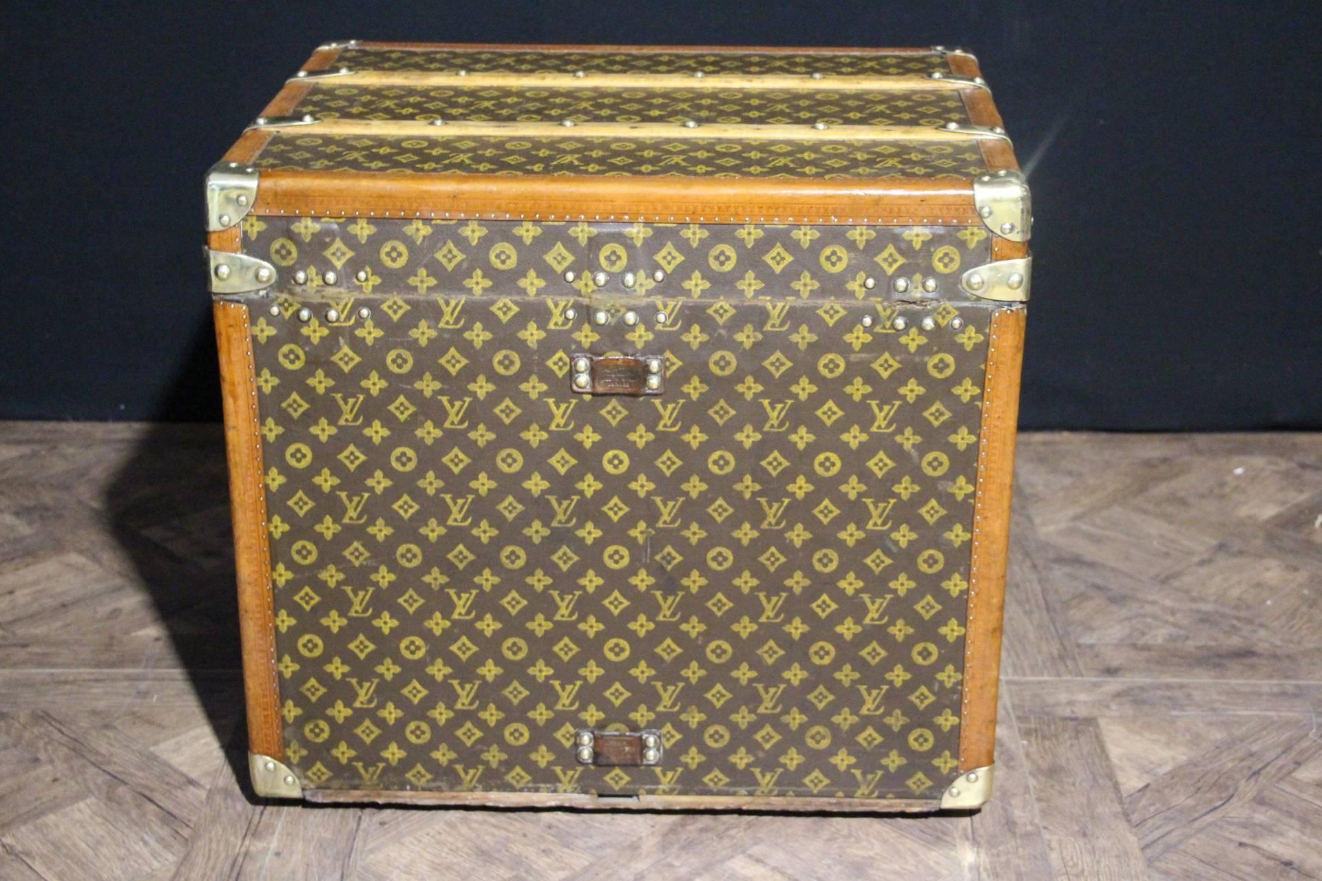 Early 20th Century 1930s Louis Vuitton Monogramm Hat Box Steamer Trunk, Malle Louis Vuitton