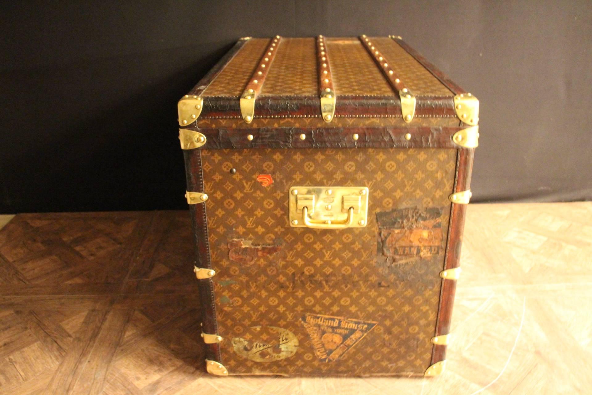 French 1920s Extra Large Louis Vuitton Steamer Trunk, Malle Louis Vuitton