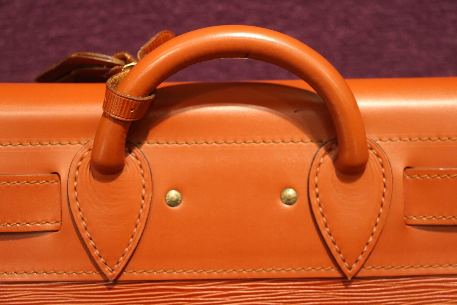 French Louis Vuitton Steamer Bag Epi Leather, Golden Brown Color