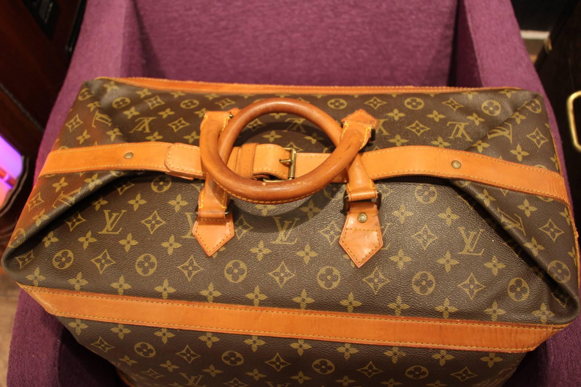 French Large Collector's Louis Vuitton Travel Bag 50 in Monogramm Canvas
