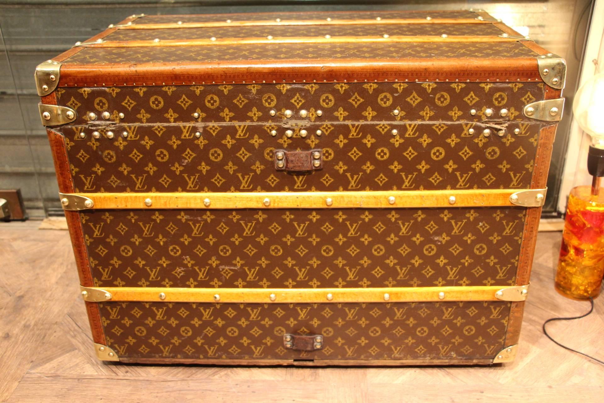 1930s Louis Vuitton Monogram Canvas and Brass Fittings Hat Trunk 1