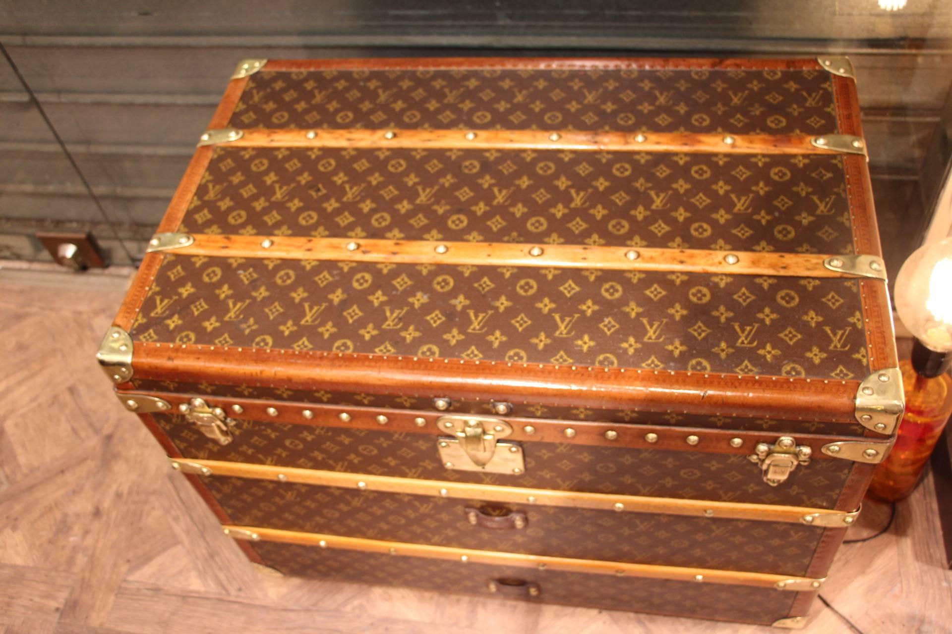 1930s Louis Vuitton Monogram Canvas and Brass Fittings Hat Trunk 2