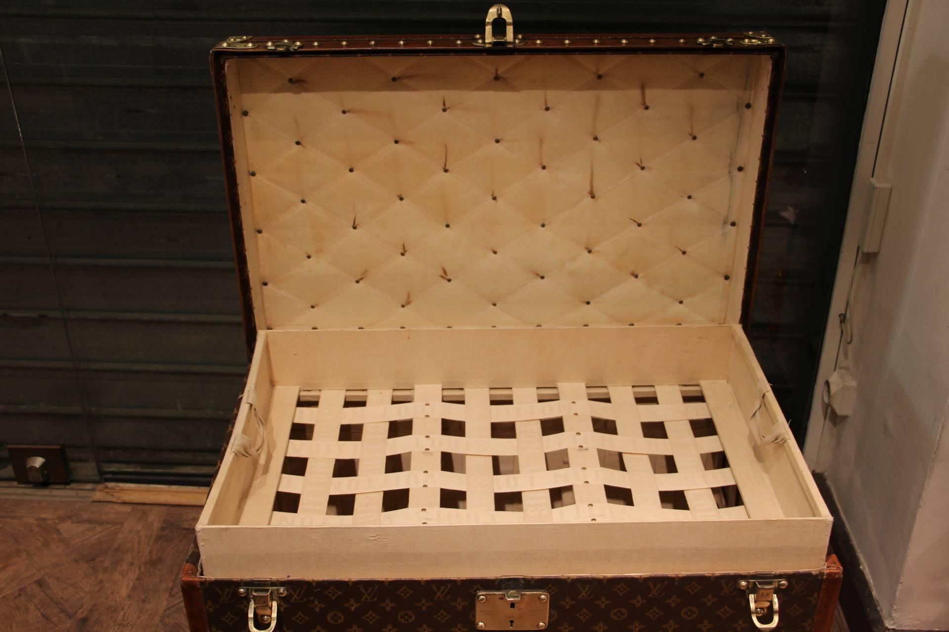 1930s Louis Vuitton Monogram Canvas and Brass Fittings Hat Trunk 3